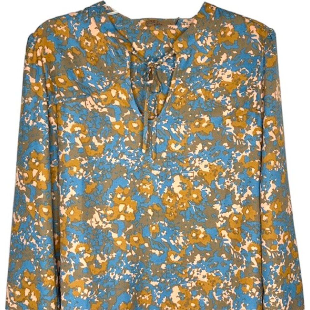 PrAna Wild At Heart Long-Sleeved Floral Top - Danish Blue Wildflower - L - Picture 3 of 11